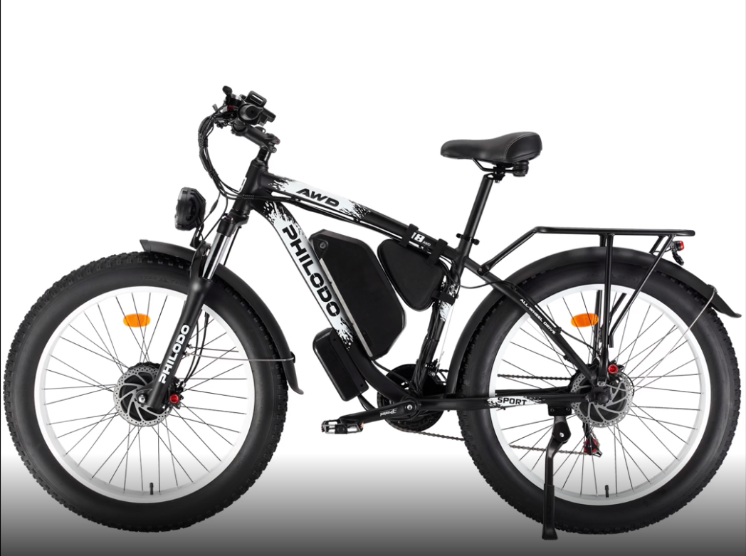 PHILODO electric bike for adults, 26 x 4.0 Inch fat tire 48V 17.5